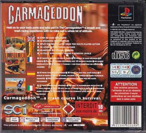Carmageddon - PlayStation 1 (B Grade) (Genbrug)
